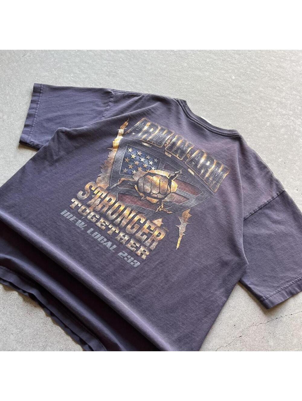 Vintage Y2K Faded Union Graphic T-Shirt